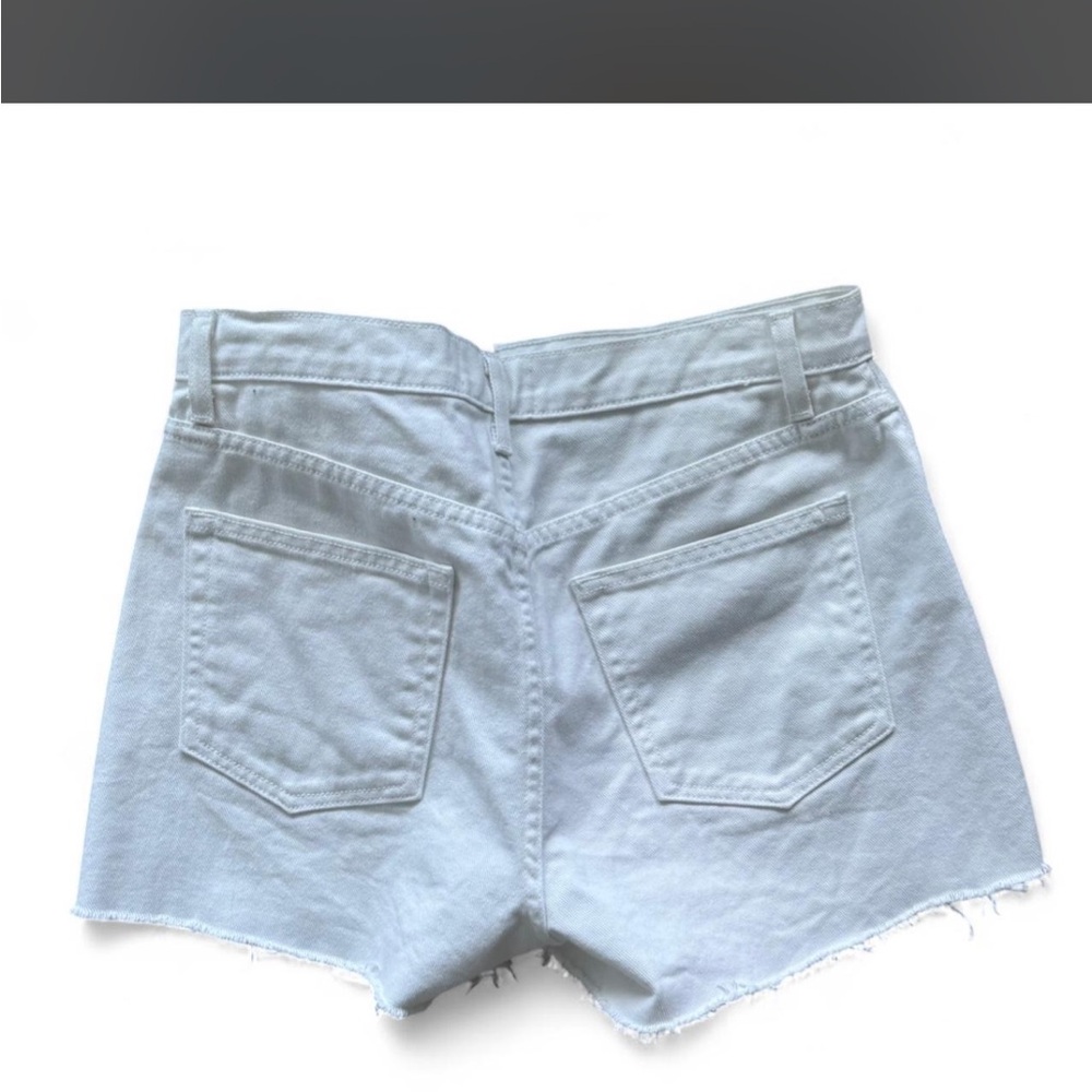 Reformation White Raw-Hem Denim Shorts - Picture 4 of 4